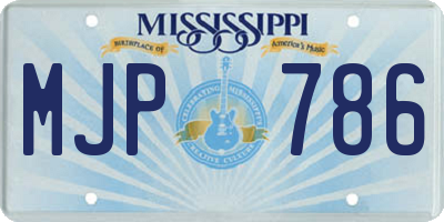 MS license plate MJP786