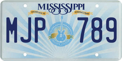 MS license plate MJP789
