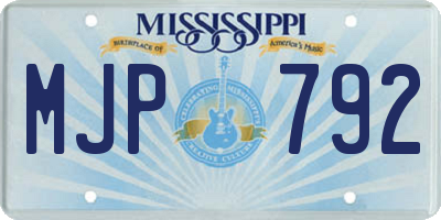 MS license plate MJP792