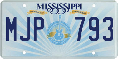 MS license plate MJP793