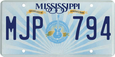 MS license plate MJP794