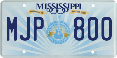 MS license plate MJP800