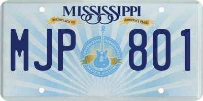 MS license plate MJP801