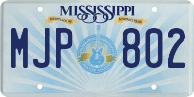 MS license plate MJP802