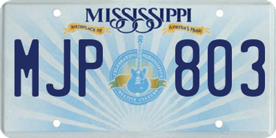MS license plate MJP803