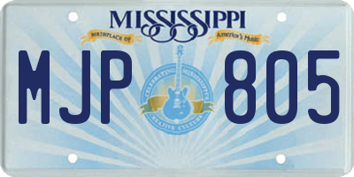 MS license plate MJP805