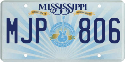 MS license plate MJP806