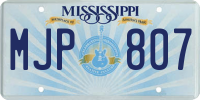 MS license plate MJP807