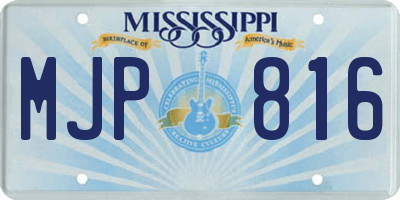 MS license plate MJP816