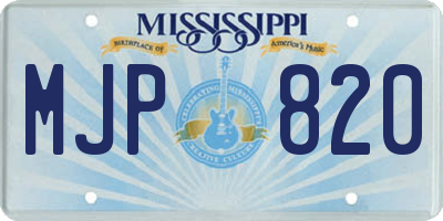 MS license plate MJP820