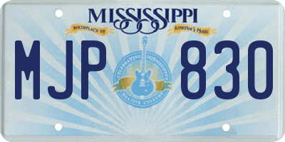 MS license plate MJP830