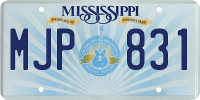 MS license plate MJP831