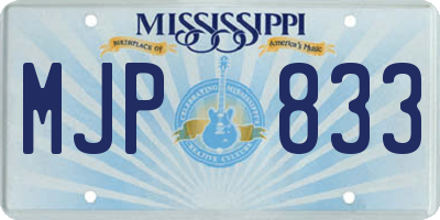 MS license plate MJP833