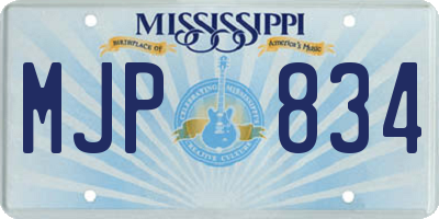 MS license plate MJP834