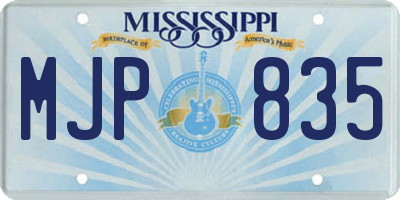 MS license plate MJP835