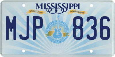 MS license plate MJP836