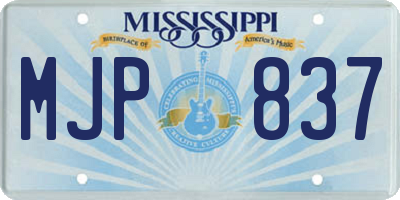 MS license plate MJP837