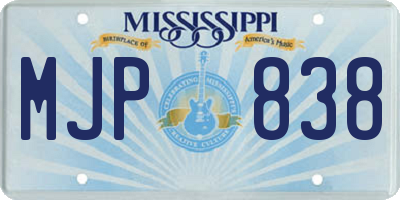 MS license plate MJP838