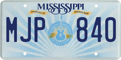 MS license plate MJP840