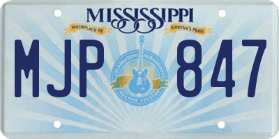 MS license plate MJP847