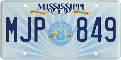 MS license plate MJP849