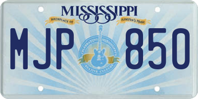 MS license plate MJP850