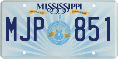 MS license plate MJP851