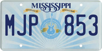 MS license plate MJP853