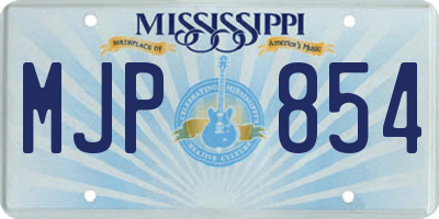MS license plate MJP854