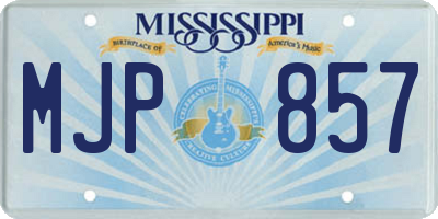 MS license plate MJP857