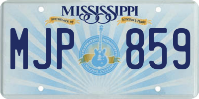 MS license plate MJP859