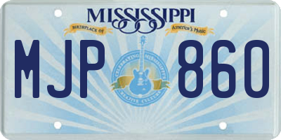 MS license plate MJP860