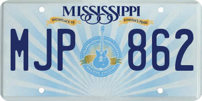 MS license plate MJP862
