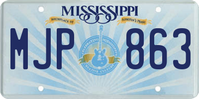 MS license plate MJP863