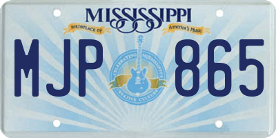 MS license plate MJP865