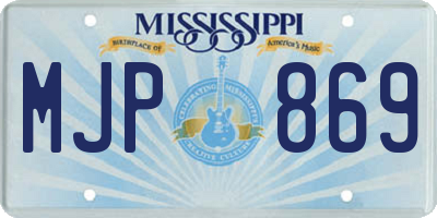 MS license plate MJP869