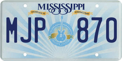 MS license plate MJP870