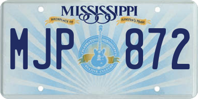 MS license plate MJP872