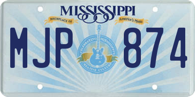 MS license plate MJP874