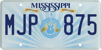 MS license plate MJP875
