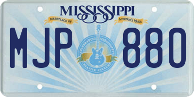 MS license plate MJP880