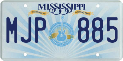 MS license plate MJP885