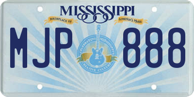 MS license plate MJP888