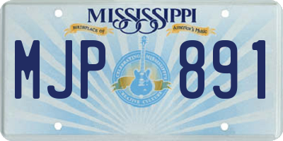MS license plate MJP891