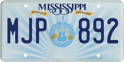 MS license plate MJP892