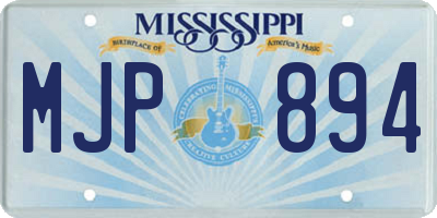 MS license plate MJP894