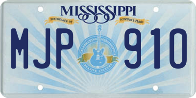 MS license plate MJP910