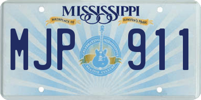 MS license plate MJP911