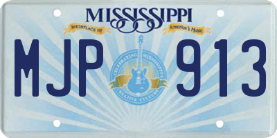 MS license plate MJP913