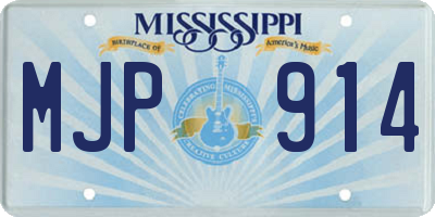 MS license plate MJP914
